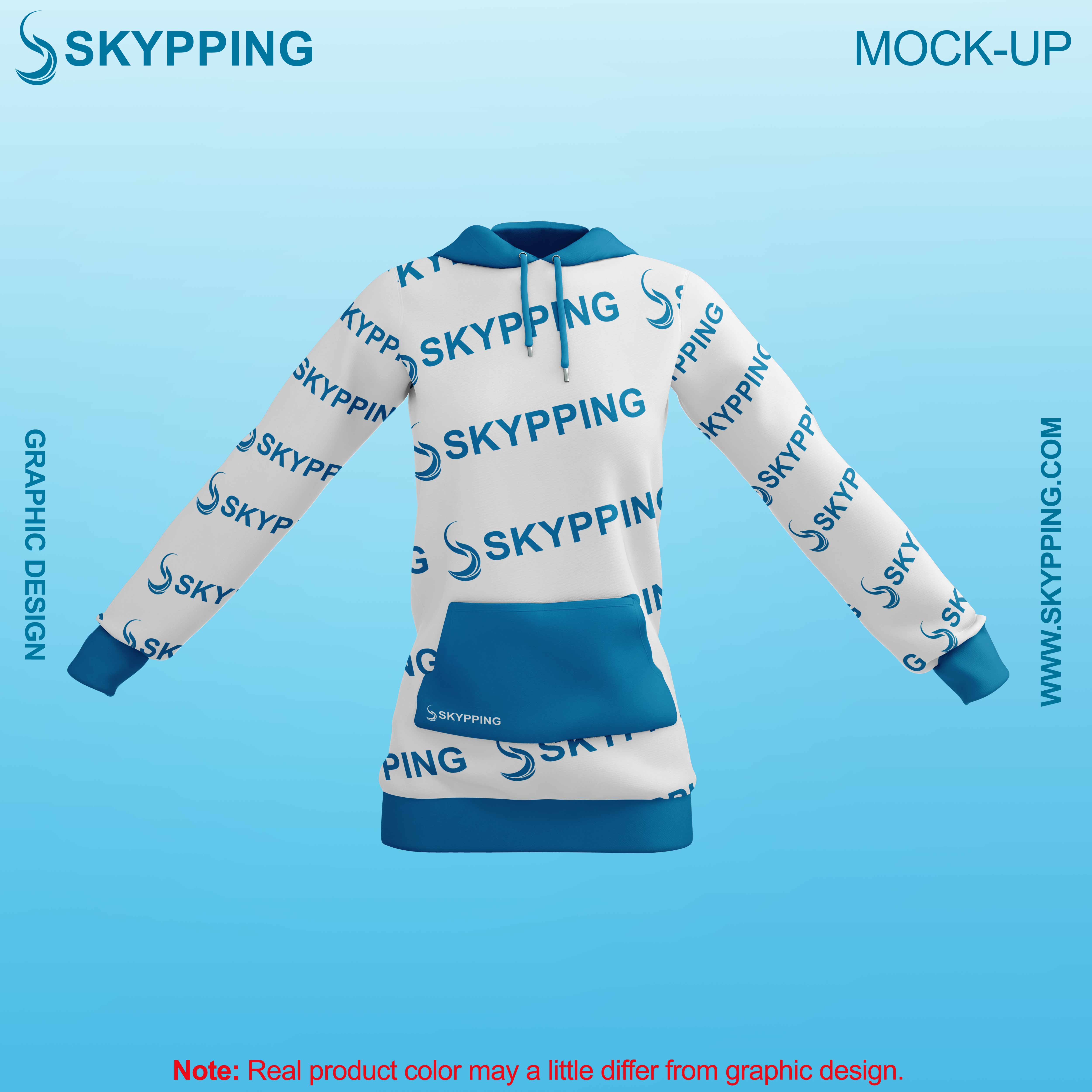 White Combo Pull Over Hoodie with Kangroo Pockets for Women